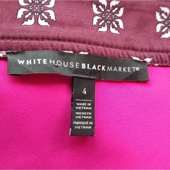 WHBM White House Black Market Bustier Top 4 Mixed Print Bodice Foral Red - Picture 8 of 11